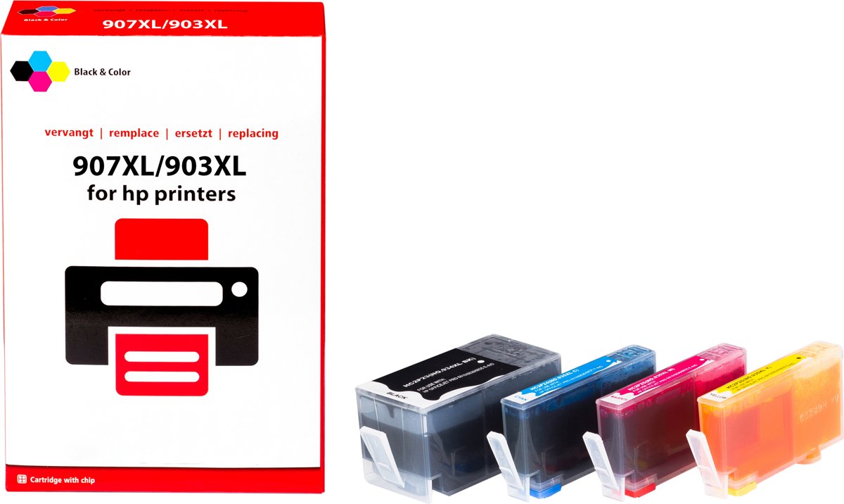 HP 907/903XL Multipack Inktcartridge |Zwart|Cyaan|Magenta|Geel| - Pixeljet